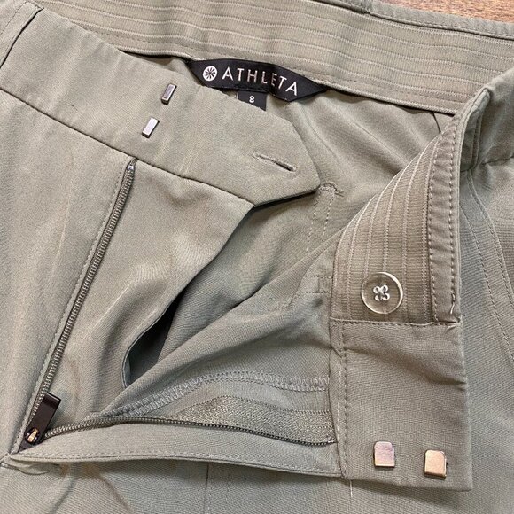 Women's Athleta Tribeca Crop Utility Pant Olive Buttery Soft Fabric - Picture 3 of 9